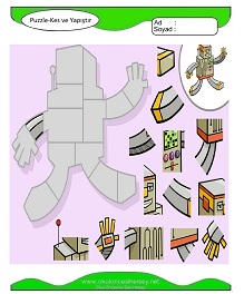 Puzzle Kes Yapıştır Çalışma Sayfaları